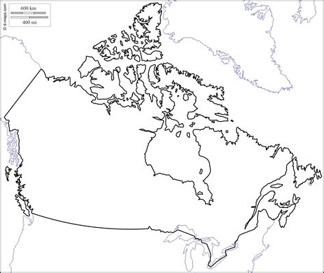 Printable Blank Map Of Canada No Borders Canada Map South America