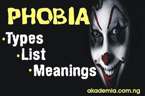 Types Of Phobias With List And Meanings Akademia
