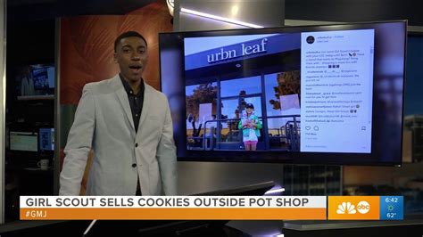 girl scout sells cookies outside pot shop brooks with the buzz youtube