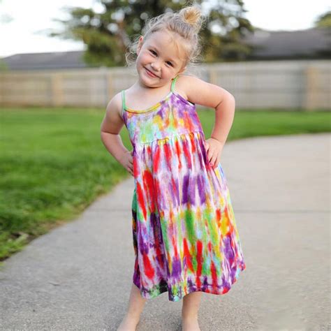 Sleeveless Rainbow Dress For Girls Tie Dye Print Summer Clothes Toddler