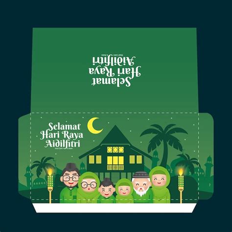 Premium Vector Selamat Hari Raya Aidilfitri Or Eid Al Fitr Green