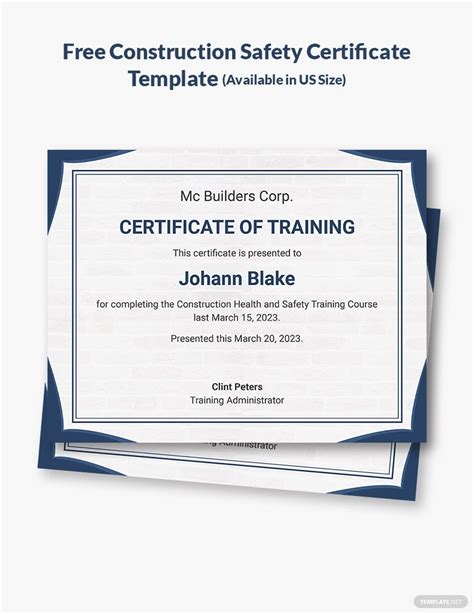 Safety Certificate Template