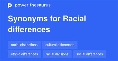 racial differences synonyms 24 words and phrases for racial differences