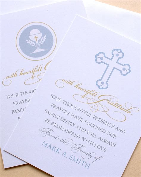 Religious Sympathy Thank You Cards With A Cross Or A Chalice Cup