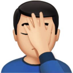 A gesture showing the index finger and thumb touching to make an open circle. Man Facepalming: Light Skin Tone Emoji (U+1F926, U+1F3FB ...