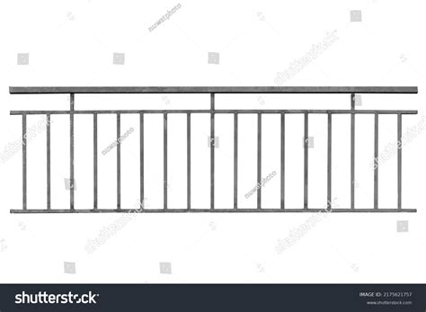 Stainless Steel Fence Isolated On White Stock Photo 2175621757