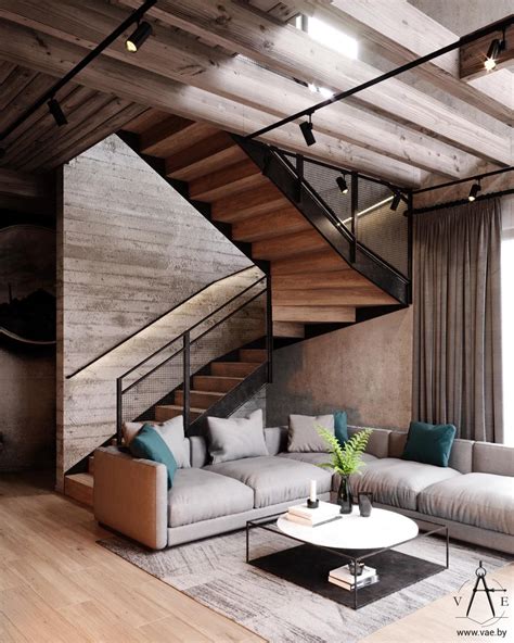 Warm Industrial Style House With Layout Coisas Da Casa Modern