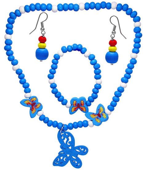 Jewelz Blue Antique Necklace Set Buy Jewelz Blue Antique Necklace Set