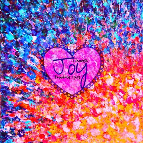 Choose Joy Christian Art Abstract Painting Typography Happy Colorful