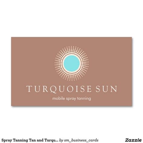 Spray Tanning Tan And Turquoise Sun Logo Double Sided Standard Business