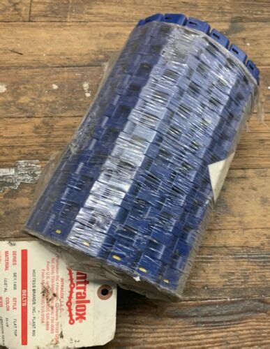 Intralox Series 1400 Flat Top Blue Acetal Conveyor Belt 10w X 30150