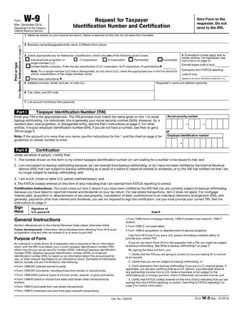 W9 Fillable Download Form Printable Forms Free Online