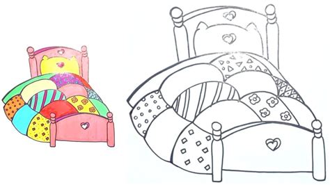 How To Draw Bed For Kids Drawing And Colouring Video Tutorials Youtube
