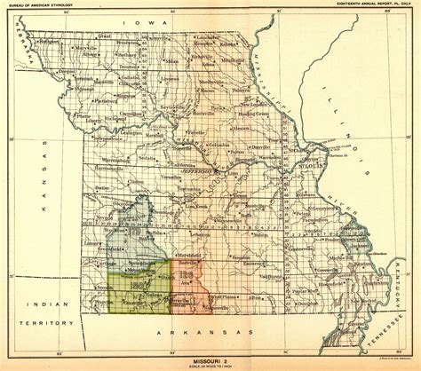 Indian Land Cessions In The U S Missouri 2 Map 38 United States