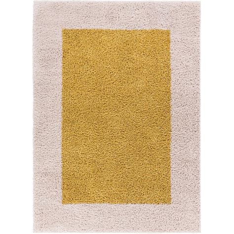 Well Woven Madison Shag Cozumel Gold 5 Ft X 7 Ft Modern Solid Color