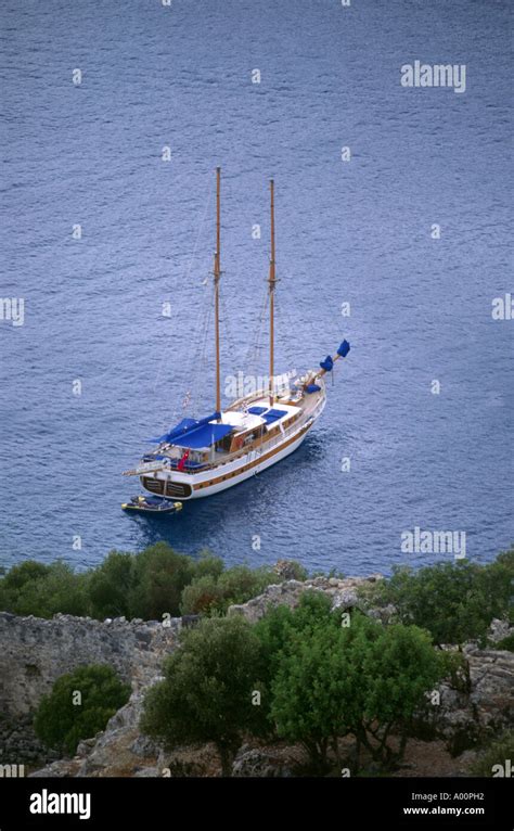 Our Gulet The Ipek A At Anchor Turquoise Coast Turkey Stock Photo Alamy