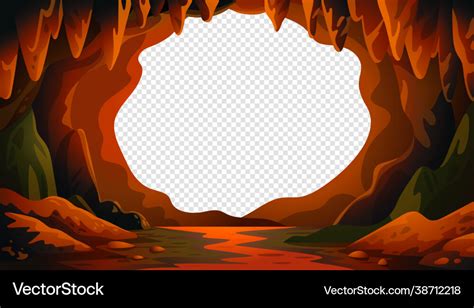 Cave Background Cartoon Landscape Royalty Free Vector Image