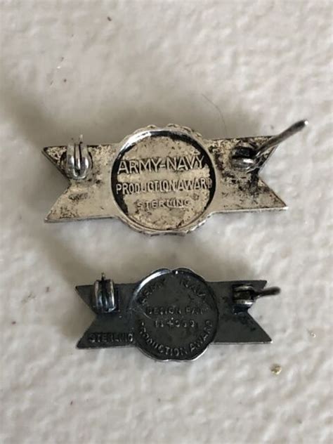 World War Ii Pair Of Sterling Silver Army Navy Production Award Pins
