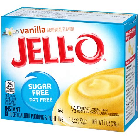 Jello sugar free instant pudding pie recipe. Jell-O Sugar Free Fat Free Calorie Reduced Instant Vanilla ...