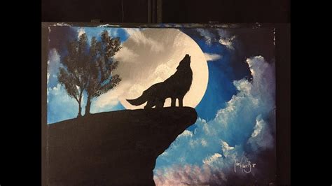 Wolf Howling At The Moon Painting At Explore