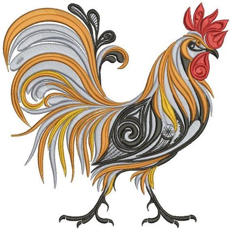 Rooster Machine Embroidery Design