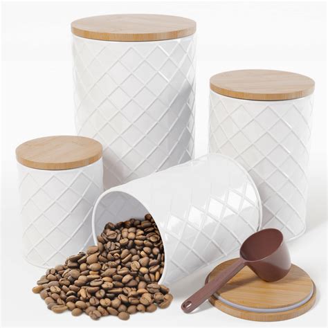 Buy White Metal Canister Sets For Kitchen Counter Kitchen Canisters