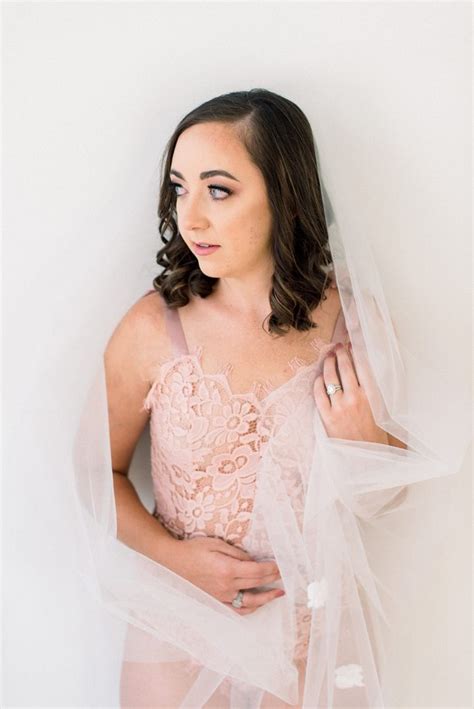 elegant bridal boudoir with long veil the white wren