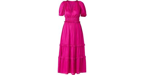 Shoshanna Marcela Shirred Maxi Dress In Pink Lyst