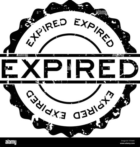 Grunge Black Expired Word Round Rubber Seal Stamp On White Background