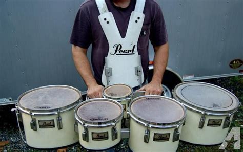 Marching Band Quints Drum Set Kit And Harness Pearl Percussion 425