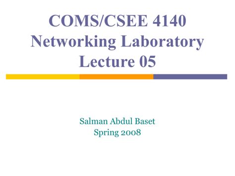 Coms 4995 1 Networking Laboratory