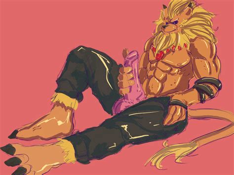 Rule 34 Anthro Digimon Erection Leomon Lion Male Male Only
