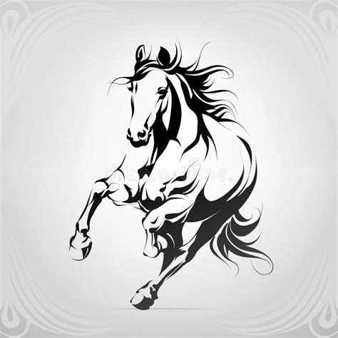 Vector Silhouette Of A Running Horse Vector Illustration Stock Vector