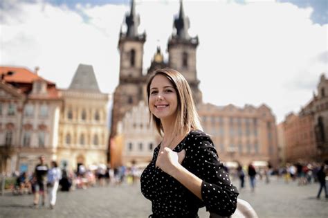 Premium Photo Woman In Old Town Of Prague Czech Republic