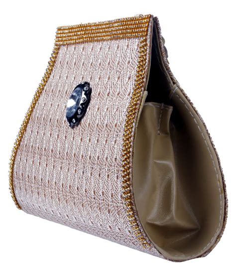 Buy Geetu Ladies Bag Beige Fabric Box Clutch At Best Prices In India