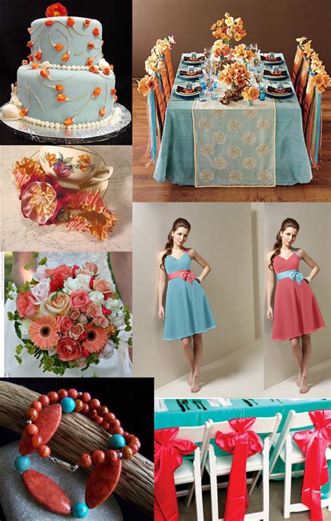 Weddingzilla Wedding Inspiration Board Coral And Turquoise Blue