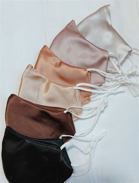 Silk Satin Classy Face Masks 2layers With Nose Wire And Etsy
