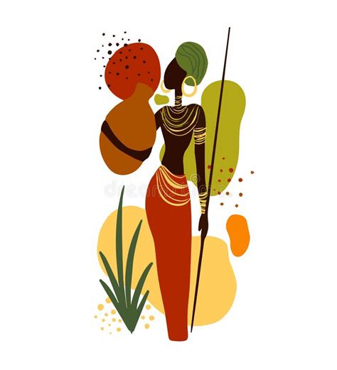 African Beautiful Woman Vector Illustration Stock Illustrations