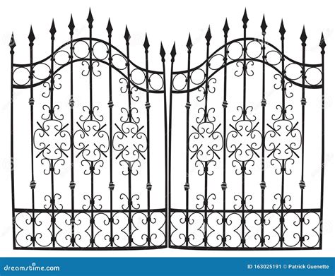 Iron Gate Full Vector Stock Vector Illustration Of Lock 163025191