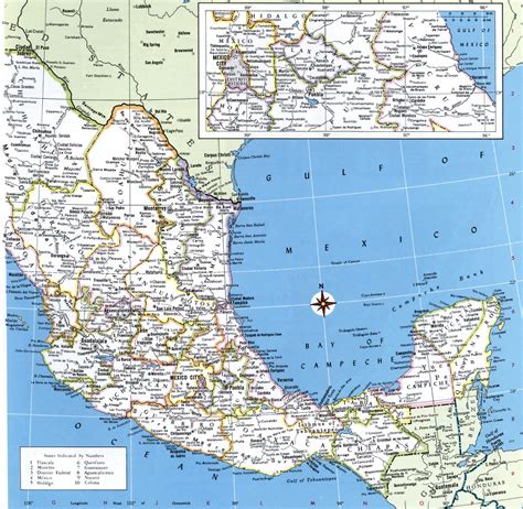 Mexico Political Map With Cities Towns Large Scale Detailed Free