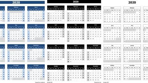 Excel Formula For Calendar Year 2020