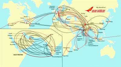 All Funcionar Papi Air India International Route Map Adulto Descolorar