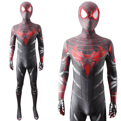 Upgraded Ps5 Miles Morales Spider Man Jumpsuit Suit Cosplay Costume