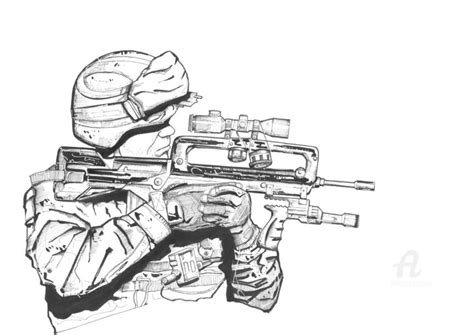 Militaire Drawing By Nicolas Denat Artmajeur