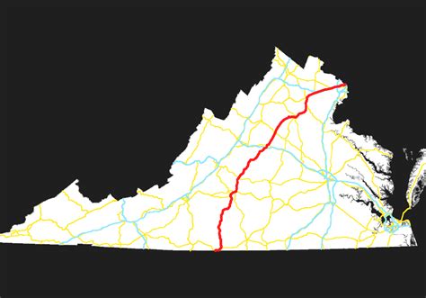 Us Route 29 In Virginia Road Map Of Virginia And North Carolina