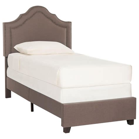 Safavieh Theron Dark Taupe Twin Upholstered Bed Fox6211d T The Home Depot