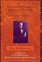 Between Philosophy and Social Science: Selected Early Writings by Max ...