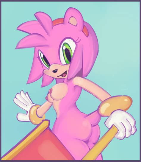 Rule 34 Amy Rose Anthro Ass Beige Skin Breasts Color