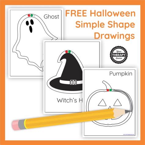 Halloween Shape Drawings Free Printables Your Therapy Source
