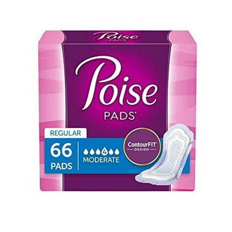 Poise Pads Regular Length 4 Absorbency 66 Pads Count 2 Pack